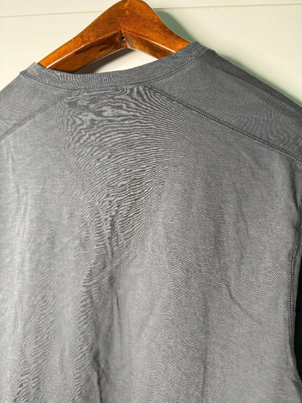 J. Crew Long Sleeve Quarter Button Henley Gray Garment Dyed 100% Cotton XL